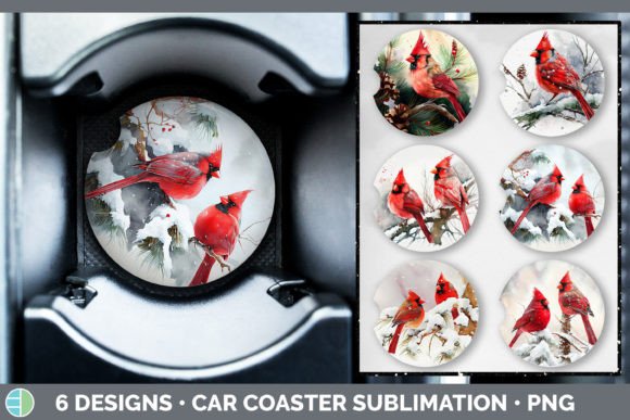 Christmas Cardinal Car Coaster Sublima: Illustrations Review