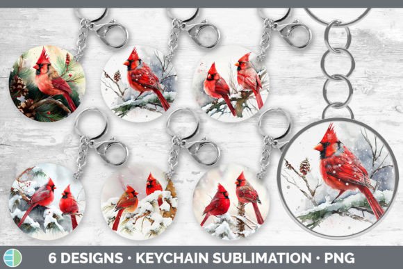 Christmas Cardinal Key: Festive Illustrations
