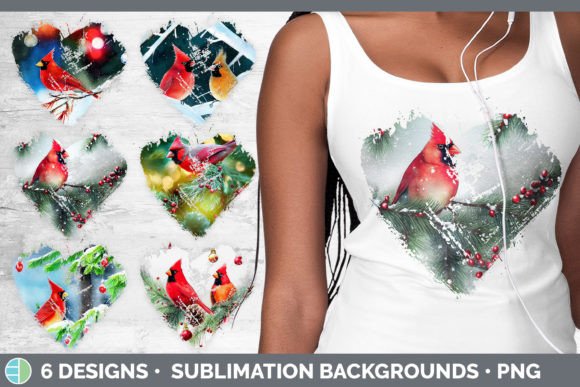 Christmas Cardinals Heart Distressed Cli: Illustrations Review