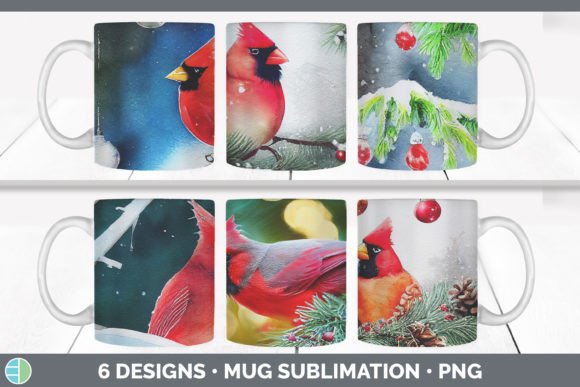 Christmas Cardinals Mug Sublimation Co Illustrations Review