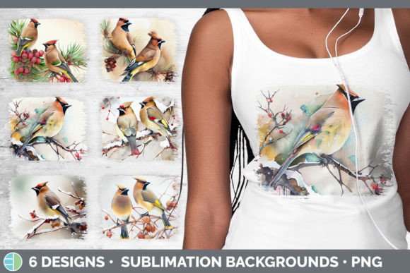 Christmas Cedar Waxwing: Festive Illustrations for Brands