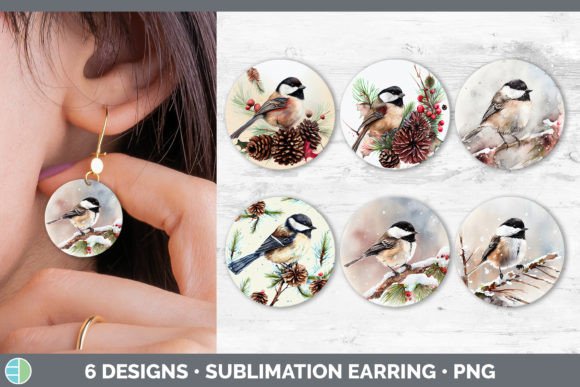 Christmas Chickadee Round Earring Subl: Illustrations Review