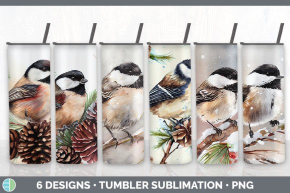 Christmas Chickadee Tumbler Sublimation: Fresh Illustrations