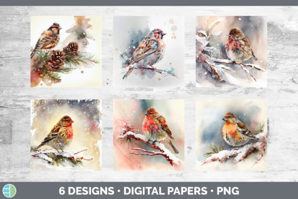 Christmas Finch Backgrounds: Fresh Illustrations