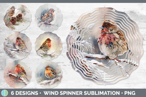 Christmas Finch Wind Spinner: Fresh Illustrations