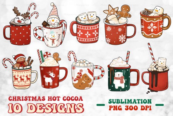Christmas Hot Cocoa PNG: Cozy Illustrations for Crafts