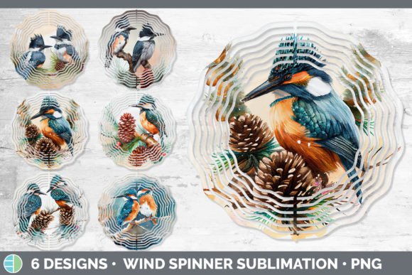 Christmas Kingfisher Wind Spinner Subl & Illustrations Review