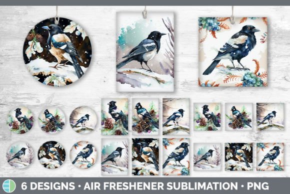 Christmas Magpie Air Freshener Sublima: Illustrations