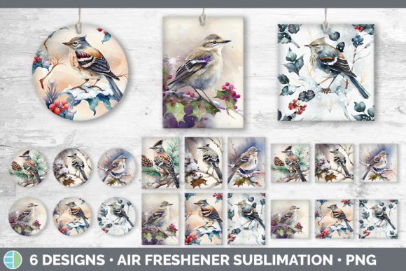 Christmas Mockingbird Air Freshener Su: Festive Illustrations