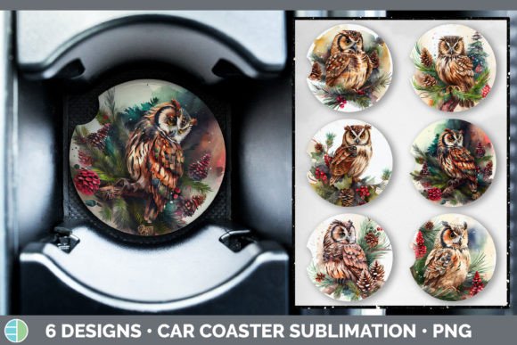 Christmas Owl Car Coaster Sublimation: Illustrations Review