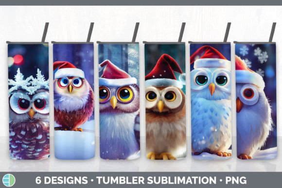Christmas Owl Tumbler Bundle: Festive Illustrations
