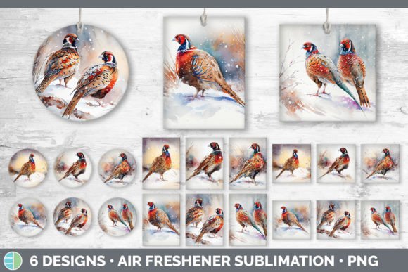 Christmas Pheasant Air Freshener Subli: Illustrations for Festive Blogs