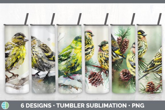 Christmas Siskin Tumbler Bun: Festive Illustrations