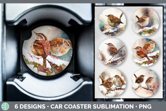Christmas Wren Car Coaster Sublimation: Illustrations Review