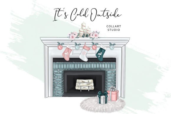 Cozy Christmas Illustrations: Fireplace Decor Review
