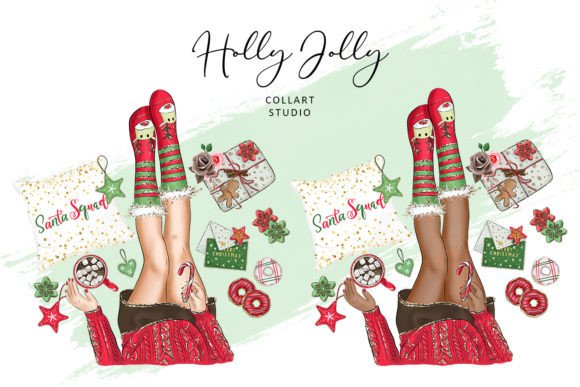 Cozy Girl Christmas Illustrations for Festive Blogs