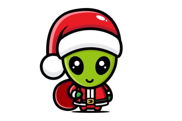 Cute Alien Christmas Illustrations for Festive Branding