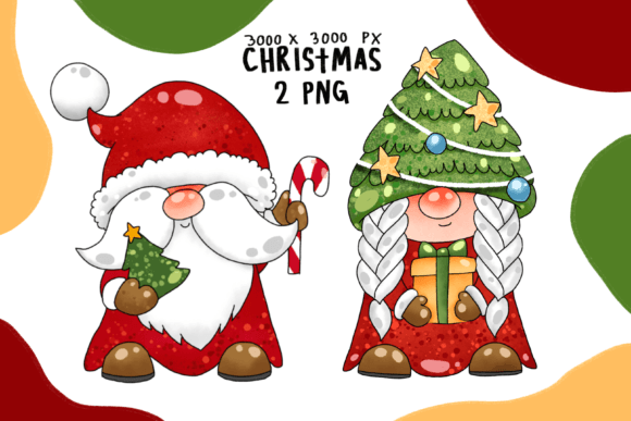 Cute Gnomes Santa Christmas: Festive Illustrations