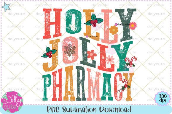 Holly Jolly Pharmacy Retro Christmas PNG: Illustrations Review