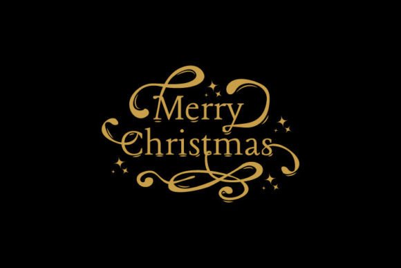 Merry Christmas Word Art: Festive Illustrations