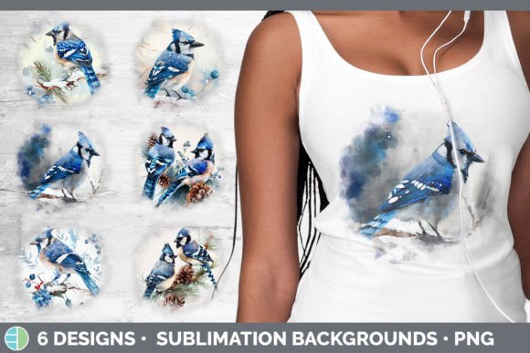 Review: Christmas Blue Jay Background Grunge S for Holiday Stitching