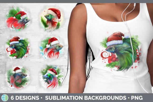 Santa Beta Fish Christmas Background G: Illustrations Review