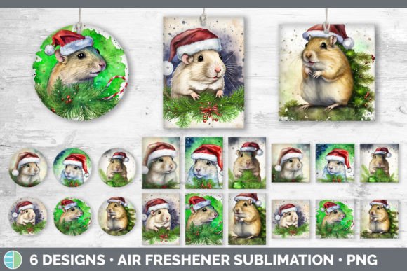 Santa Gerbil Christmas Air Freshener S: A Niche Illustrations Asset