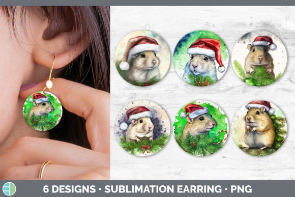 Santa Gerbil Christmas Round Earring S: A Designer's Review