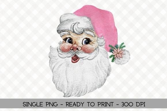 Watercolor Pink Christmas Retro Santa: A Designer's Review